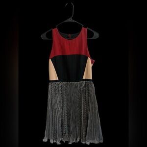Anthropologie Dress, Lightweight, Colorblock & Gangham, Size Small